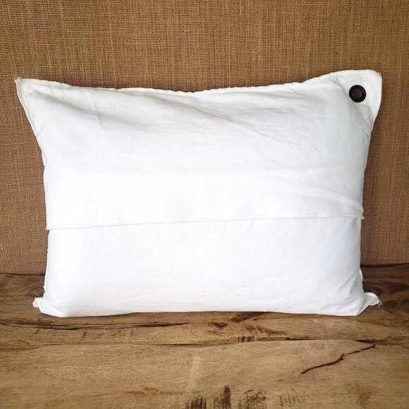 Southold LI Nautical Map Coordinates White Cotton Canvas Down Pillow Beach House - Picture 2 of 10